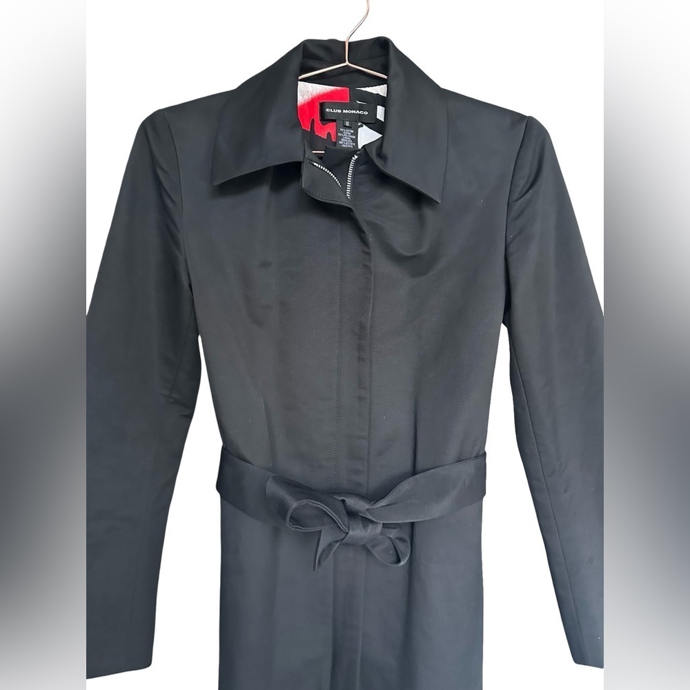Club Monaco Black Belted Coat - Picture 3 of 12
